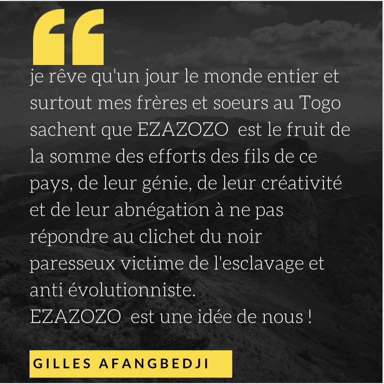 Ezazozo est une idée de nous…
Nous tous…..🇹🇬❤️💪