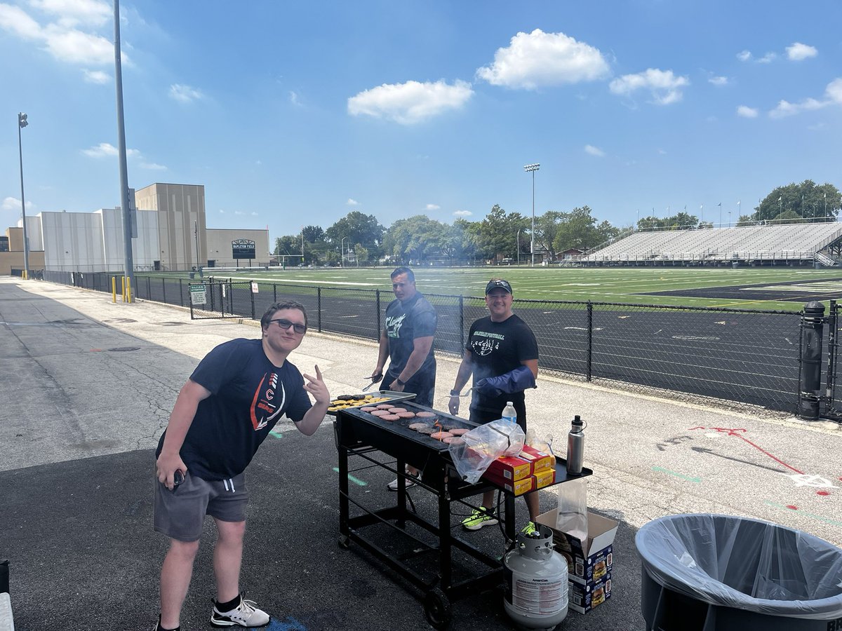 Finished up summer camp with an all level practice. Varsity was coaching the freshman through drills, form tackling, and team! Then to end the day we had a BBQ with Coach Kuzur, Bielanski, and Miller on the grill!