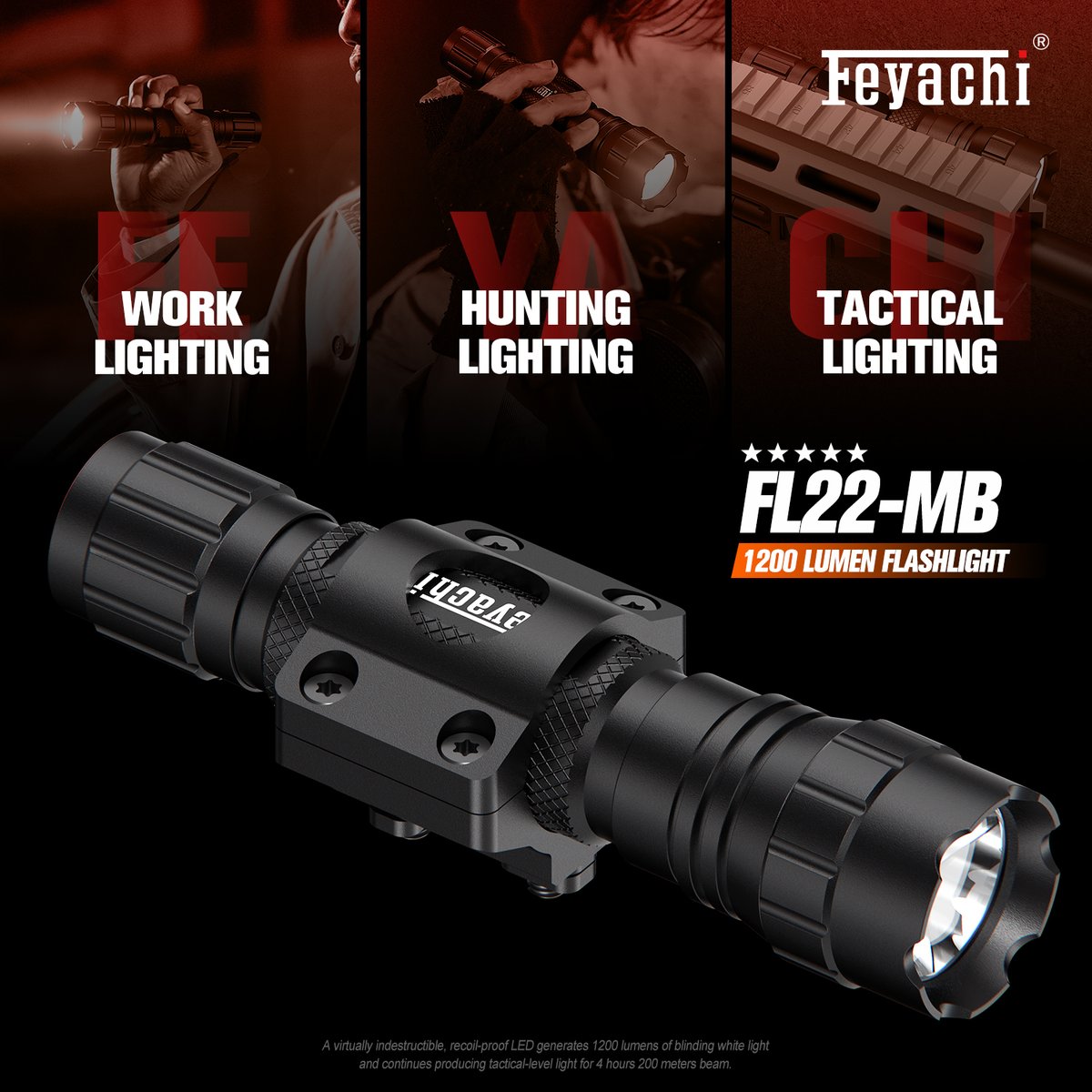 Feyachi_store's tweet image. Feyachi FL22-MB Tactical Flashlight 1200 Lumen.
👉 Chcek the link to konw more about FL22-MB: feyachistore.com/products/feyac….
#Feyachi #tacticalflashlight