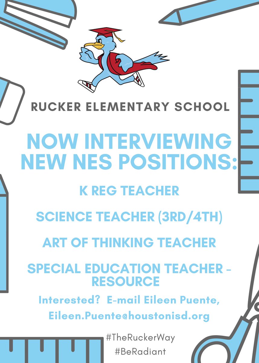 RuckerHISD's tweet photo. Join us tomorrow at Delmar or on Zoom to become a part of Rucker’s radiant 🌟 team! Eileen.Puente@houstonisd.org 👩‍🏫 👨‍🏫 @TeamHISD @HoustonISD @MrsPuenteHISD @NLPerez3 @JEOcanas1 https://t.co/t6klNqb39F