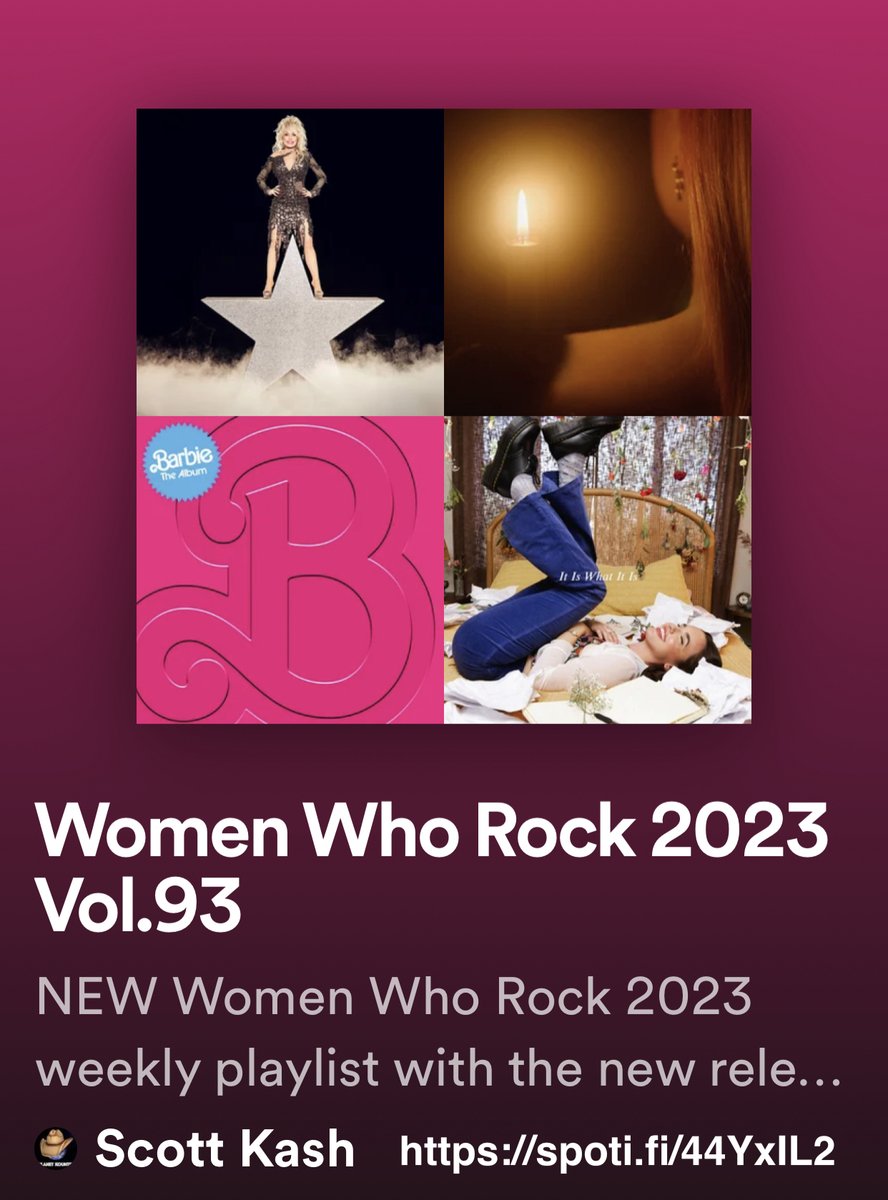 ScottKash88's tweet photo. NEW #WomenWhoRock playlist with new releases by
@sonialeigh
@rosieldarling
@iamlaurenmusic
@RudrigoShanelle
@KarinaRykman
@AiramFMmusic
+MORE

#Spotify
https://t.co/xwAc1YKGEh

#NewMusic2023 #Pop #Alt #Rock #Blues #RnB @BlazedRTs #rtitbot @rttanks #SpotifyRT https://t.co/QeaRX94UOT