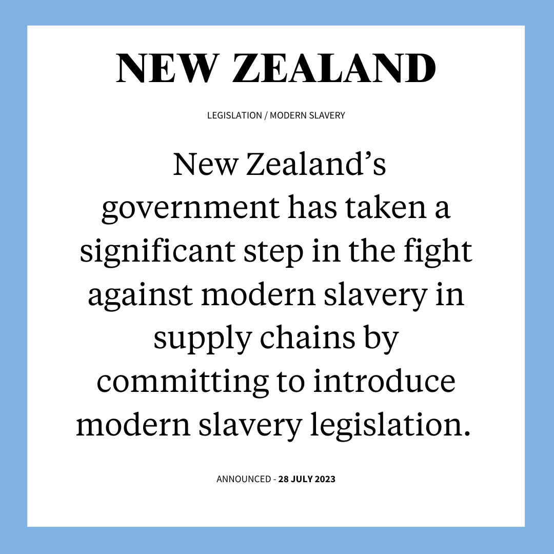 NZ’s Deputy PM Carmel Sepuloni announced its commitment to introduce new modern slavery legislation. Organisations with $20 million or more in annual revenue must report on modern slavery risks in their operations and supply chains. Read more: linkedin.com/feed/update/ur…
