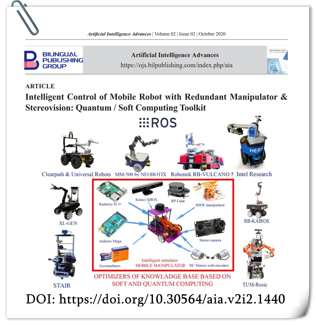 Artific06590490's tweet photo. 📚 Intelligent control of mobile robot with redundant manipulator &amp; stereovision: quantum / soft computing toolkit
#artificial_intelligence #machine_learning_algorithm #application_of_science_and_technology 
DOI: https://t.co/BOq6ASIHu6 https://t.co/pv92La2Li2