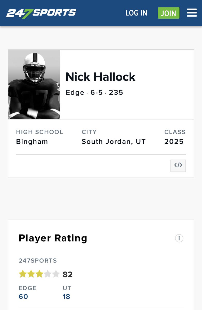 Huge thank you to <a href="/247Sports/">247Sports</a> for the three star ranking. Excited for this season. #gominers <a href="/BlairAngulo/">Blair Angulo</a> <a href="/BrandonHuffman/">Brandon Huffman</a> @Bluederivatives <a href="/BinghamMinersFB/">Bingham Miners Football</a> @coach_OFFA <a href="/stroformance/">Stroformance</a>