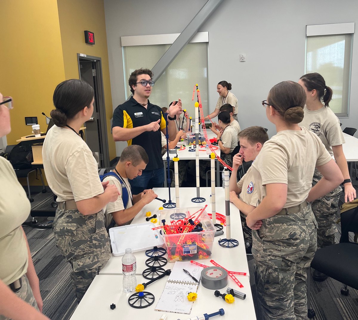 WSUEngineering's tweet photo. Thank you to the @CivilAirPatrol group of high school and college students that visited us earlier this week! We enjoyed providing tours and guiding a fun engineering activity.💚🎢 #wichitastate  #campustour #collegevisit #wsuengineering #civilairpatrol https://t.co/3Ps4dH0XTB