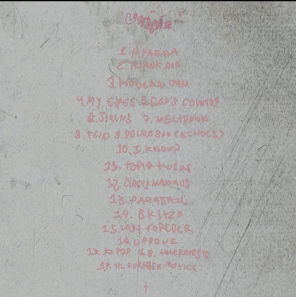 Kurrco's tweet photo. TRAVIS SCOTT
UTOPIA

TRACKLIST