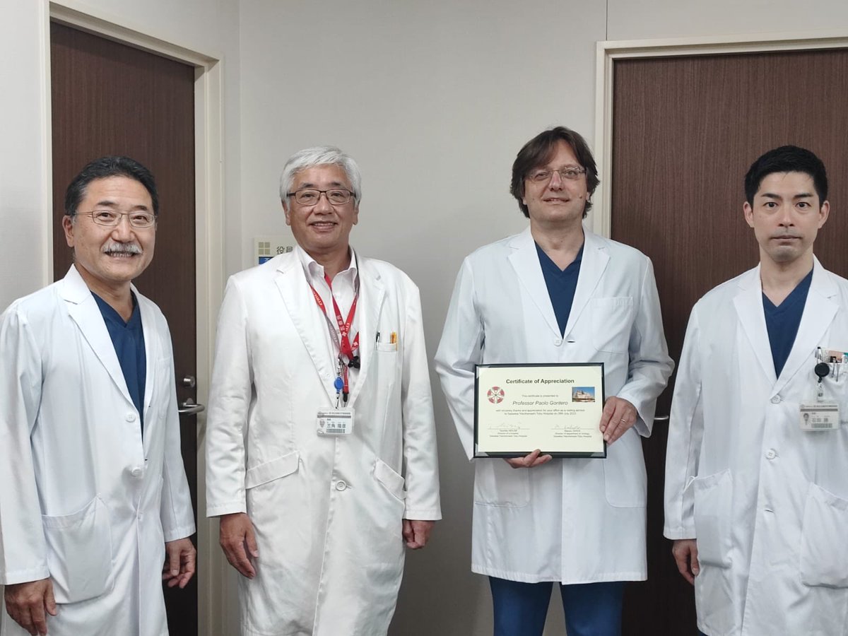 Proud to receive a certificate of appreciation by the general director of Saiseikai hospital, and even more to visit my friend and past fellow ⁦<a href="/MasaruMD/">Masaru Ishida MD</a>⁩ now chief urology, thanks <a href="/ynakajima_md/">Yosuke Nakajima</a> for making all this possible!