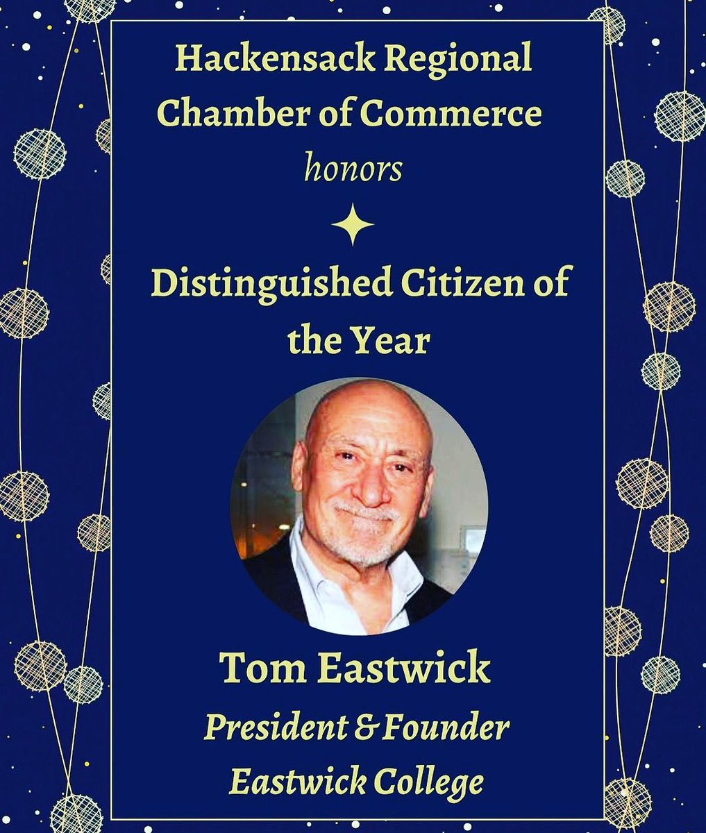 EastwickCollege's tweet photo. Congrats to Mr. Thomas M. Eastwick, President and CEO of Eastwick College on this recognition! #ECproud 

Posted @withregram • @hackensackchamber The Chamber is proud to honor Tom Eastwick of @eastwickcollege  as a 2023 Distinguished Citizen.#Distinguishedcitizen https://t.co/uOS65syAGT