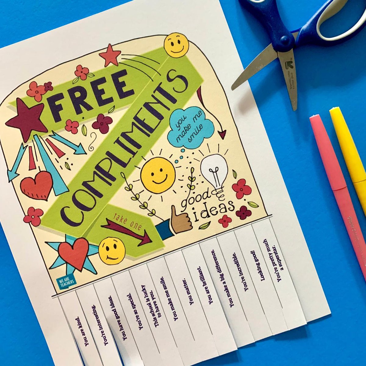 WeAreTeachers's tweet photo. Have you checked out these take-one posters? Students can grab what they need to help brighten their day!

Download for free here. 👉 https://t.co/t3sqzo1HGl https://t.co/O1bBdLeOBY