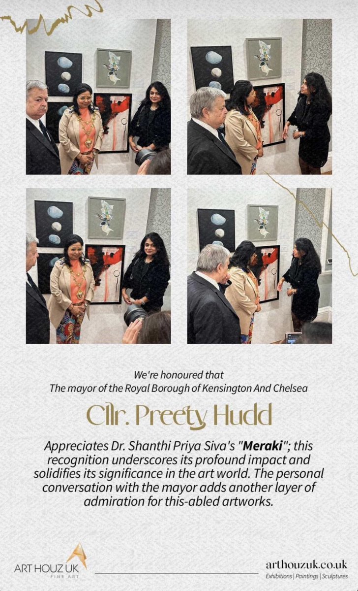 shanthipriyadr's tweet photo. My  painting titled Meraki at the London art biennale. An honour to be appreciated by mayor of the royal borough of Kennington and chelsea https://t.co/8Bs6UQqgA4