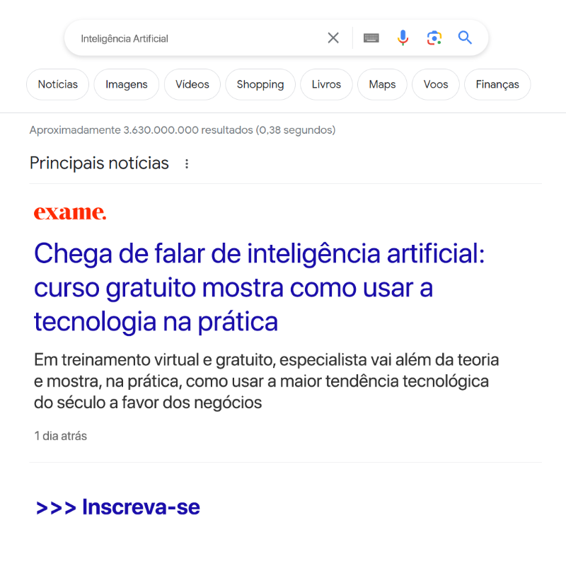 exame's tweet photo. Serão criadas inúmeras oportunidades para quem souber implementar e administrar tecnologias de Inteligência Artificial

Você pode descobrir mais sobre a profissão Especialista em Inteligência Artificial e como se capacitar para se tornar um(a) na nova série gratuita da EXAME.