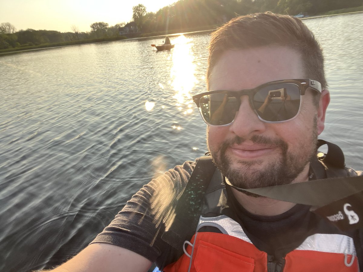 Nice night for a paddle and an <a href="/UpperHandBeer/">Upper Hand Brewery</a> IPA.