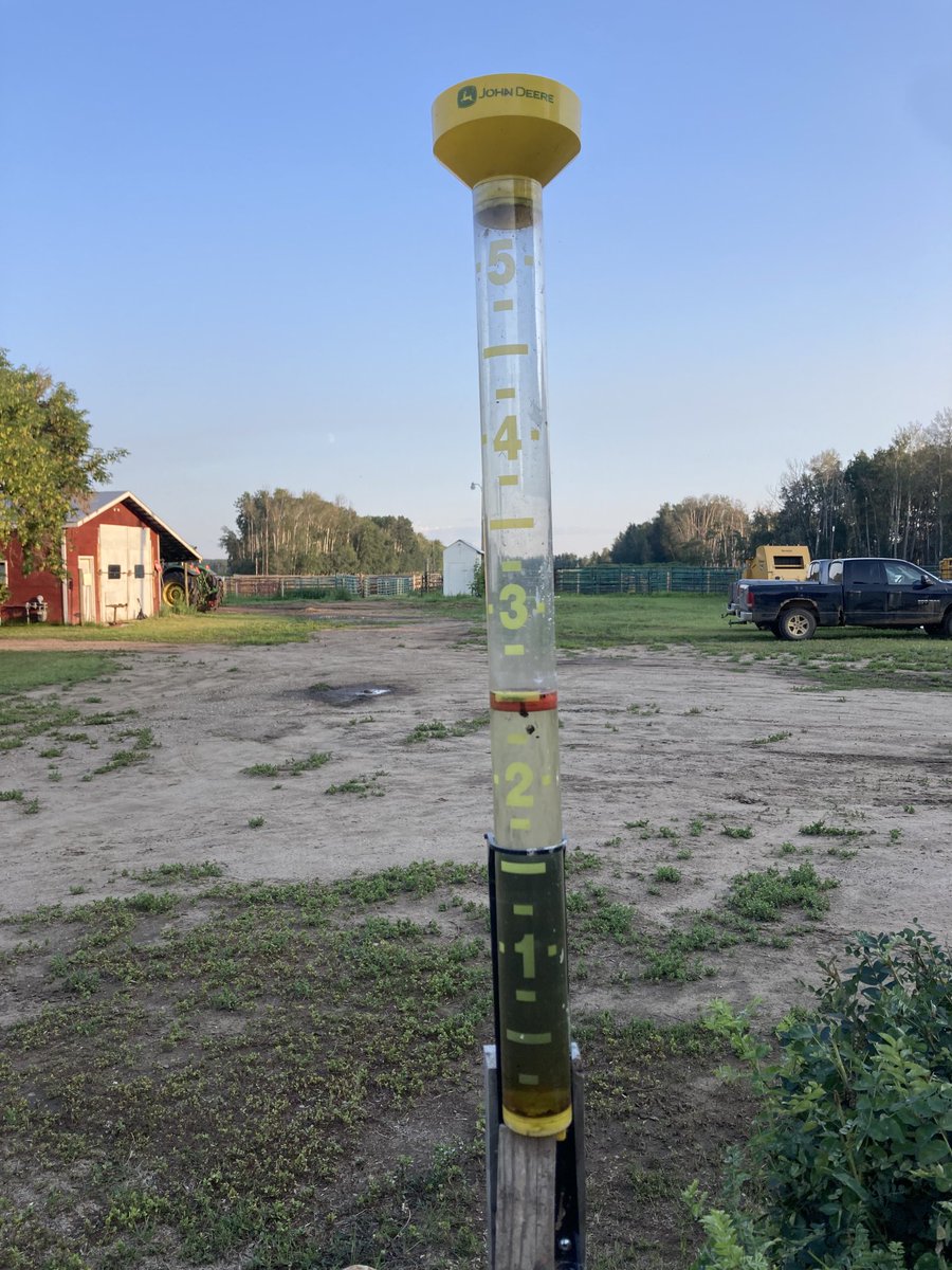 quistranch's tweet photo. 2-1/4” on Monday and another 1/4” Wednesday.  Really counting on that kicking 2nd cut into gear. But I was still able to drive across a tilled field today with pickup in 2WD. https://t.co/tO2AsdkX6p