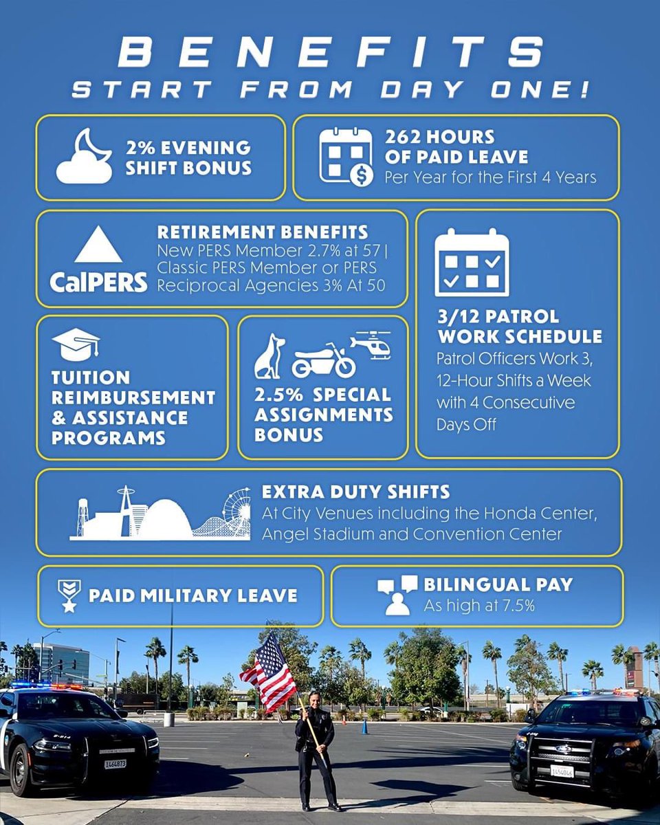 Rick_Armendariz's tweet photo. Invest in your future with Anaheim PD!

#JoinOurTeam for a career that offers unique and exciting growth opportunities! 

#joinanaheimpd #anaheim #anaheimpd #anaheimpolice #keepinganaheimsafe https://t.co/s6QsZPVBKB