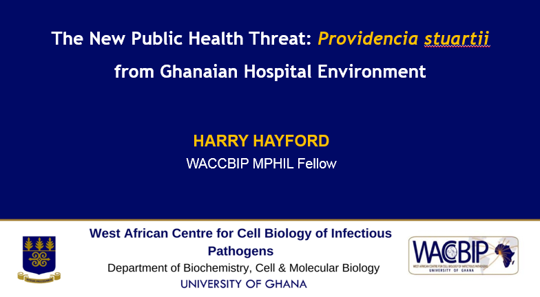 Excellent talk by Harry Hayford #wrc23 on Providencia stuartii as a new public health threat emerging from Ghanaian #hospitals. Great work led Dr. @IsawumiAbiola with supports from Prof @msmosi @MosiLab @gordon_awandare @WACCBIP_UG @ValvanoMiguel @UnivofGh