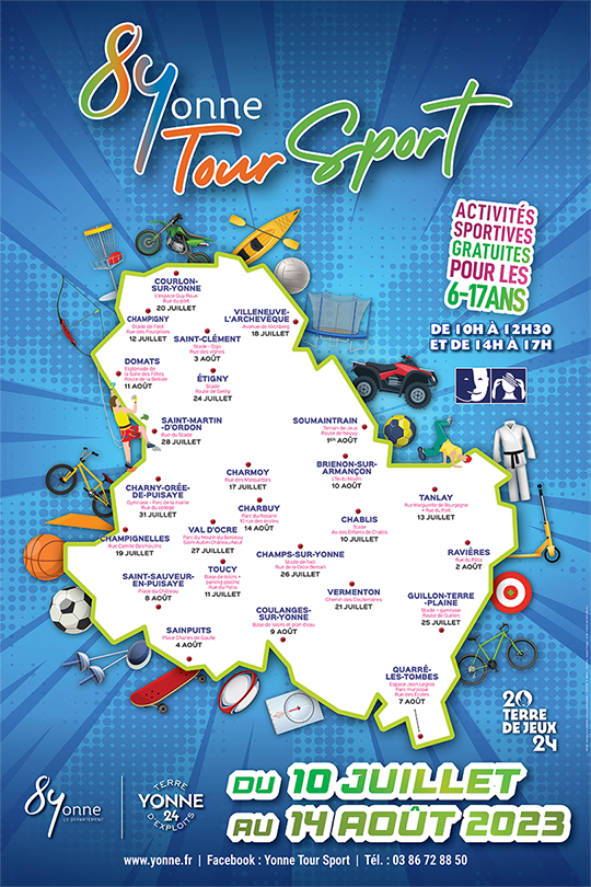 Departement89's tweet image. #Annulation ☔❌ En raison des mauvaises conditions météorologiques (fortes pluies) prévues ce vendredi 28 juillet, la manifestation #Yonne Tour #Sport du jour est annulée à Saint-Martin-d’Ordon. 
Le reste du calendrier n’est pas modifié à ce stade. 
👉 yonne.fr/Actualites/Yon…