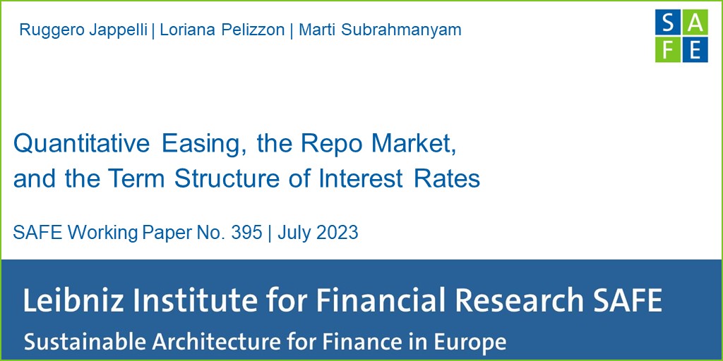 📝How does QE impact bond and money markets? More in SAFE Working Paper No. 395 'Quantitative Easing, the Repo Market, and the Term Structure of Interest Rates' by @RuggeroJappelli, Loriana Pelizzon, and Marti Subrahmanyam.
👉papers.ssrn.com/sol3/papers.cf… #RepoMarket