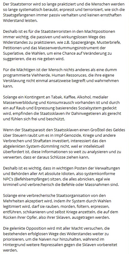 taksb84's tweet photo. Der Terror wird so lange praktiziert und die menschen werden so lange beraubt, erpresst und terrorisiert wie sich die Gefangenen immer passiv verhalten und keinen ernsthaften Widerstand leisten https://t.co/grIGjjNu6E