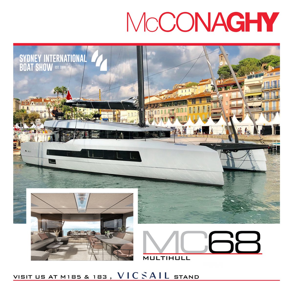 McConaghyBoats's tweet photo. Discover McConaghy Boats at @SydneyBoatShow
on August 3rd - August 6th. We will be represented in-show by our Australian dealer, @VicsailYachting.
Come visit their stand at marina location M185 & M183.
#sydneyboatshow #boatshow #luxuryyacht #multihulls #catamarans https://t.co/ZTR29wtobB