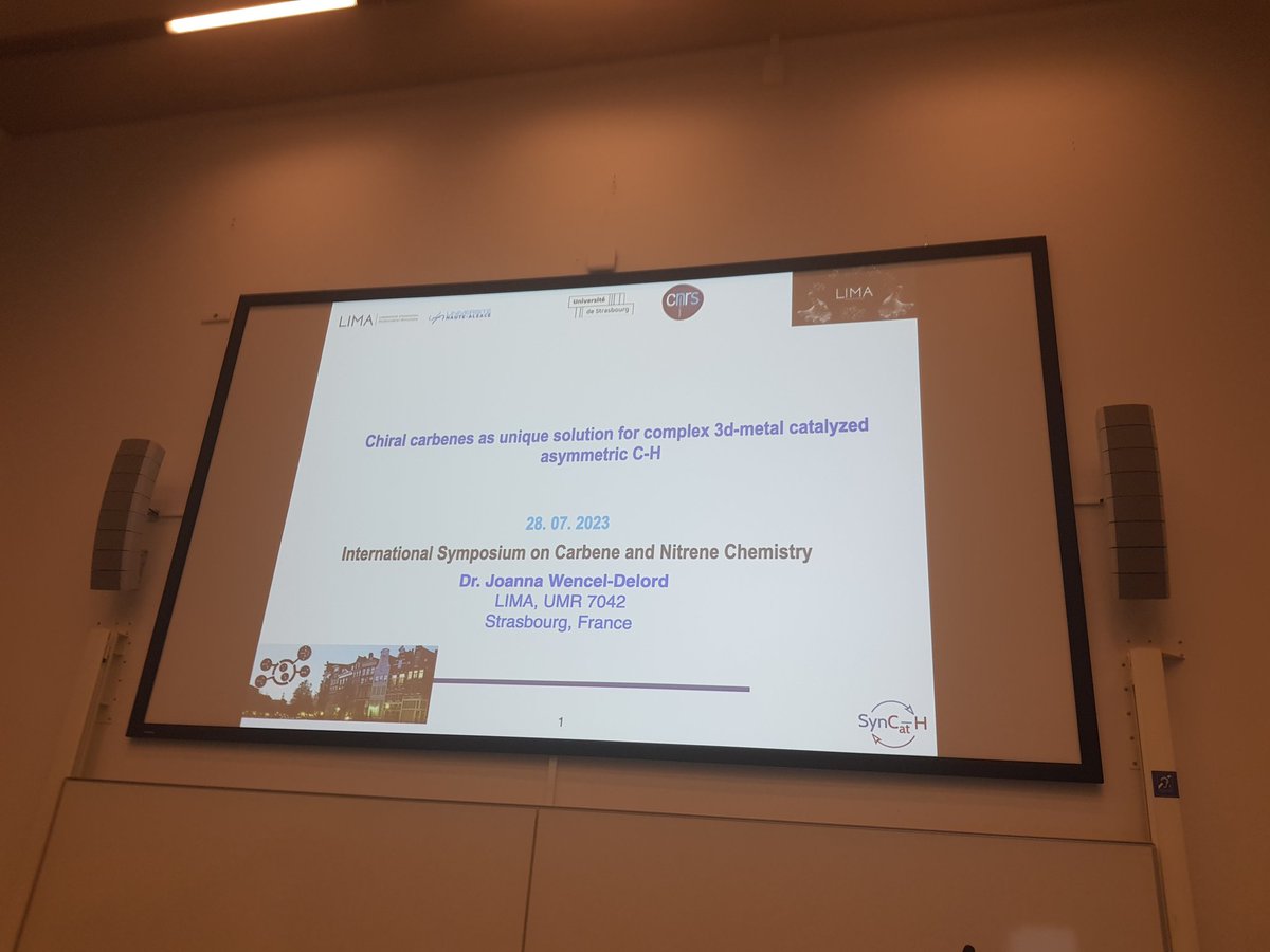 carbene_nitrene's tweet image. Great talk by prof. Joanna Wencel-Delord @DelordWencel at #ISCNC2023, using chiral NHC-type ligands for enantioselective C-H activation catalysis with 3d metal complexes to prepare axially chiral organic products.