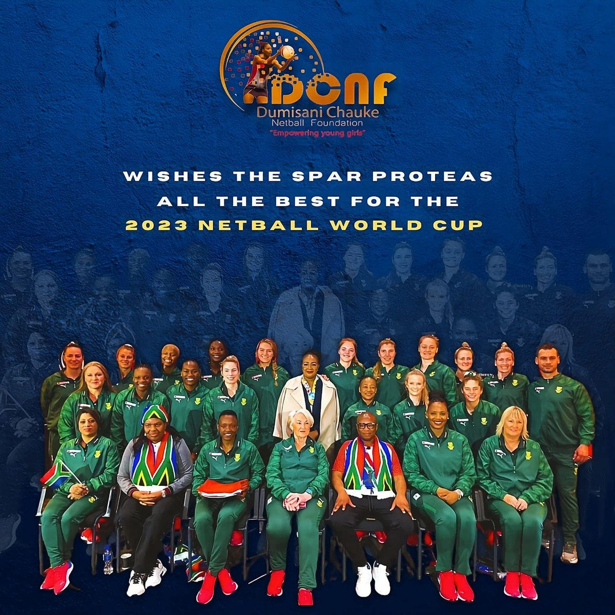 ChaukeNetball's tweet photo. All the best to the Spar Proteas at the 2023 Netball World Cup starting today in Cape Town.
Special wishes to co-founder and MD of DCNF Ms @ChaukeDumisani1 who is the assistant coach of the Spar Proteas.
#each1teach1 ππΎ
#each1inspire1 β€οΈ
#each1empower1 βπΎ
#SheWillFly π¦ https://t.co/eGM4pXebm4