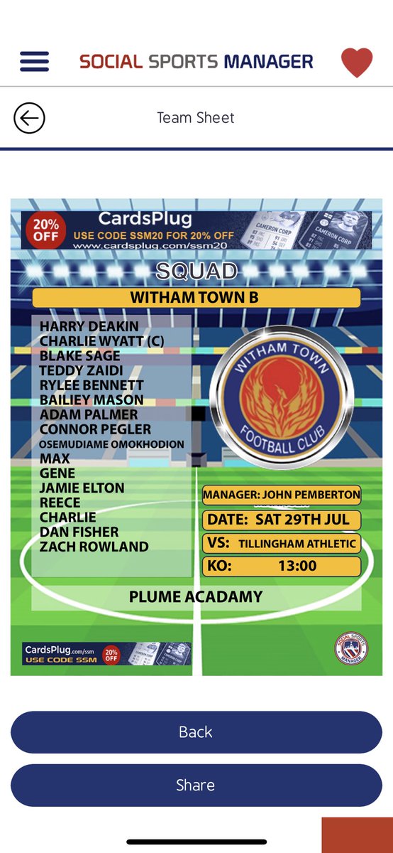 WithamTownB (@withamtownb) on Twitter photo 1️⃣6️⃣ (A) <a href="/TillinghamAthFC/">Tillingham Athletic FC</a>
📅 Saturday 29th July
⏰ 2PM KO
📍 Plume Acadamy (4G)
#UpTheTown 1️⃣6️⃣ (A) <a href="/TillinghamAthFC/">Tillingham Athletic FC</a>
📅 Saturday 29th July
⏰ 2PM KO
📍 Plume Acadamy (4G)
#UpTheTown