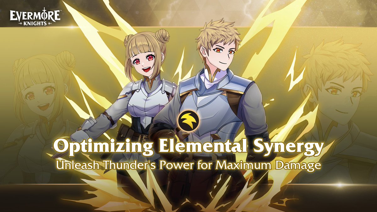 EvermoreKnights's tweet image. To enhance your party's potential, use 2 Thunder Element characters to boost the ultimate charge rate of all party members by 10%, delivering a powerful advantage.

Unleash the force of Thunder Element to elevate your gameplay to its fullest.

#EvermoreKnights #thunder #JRPG