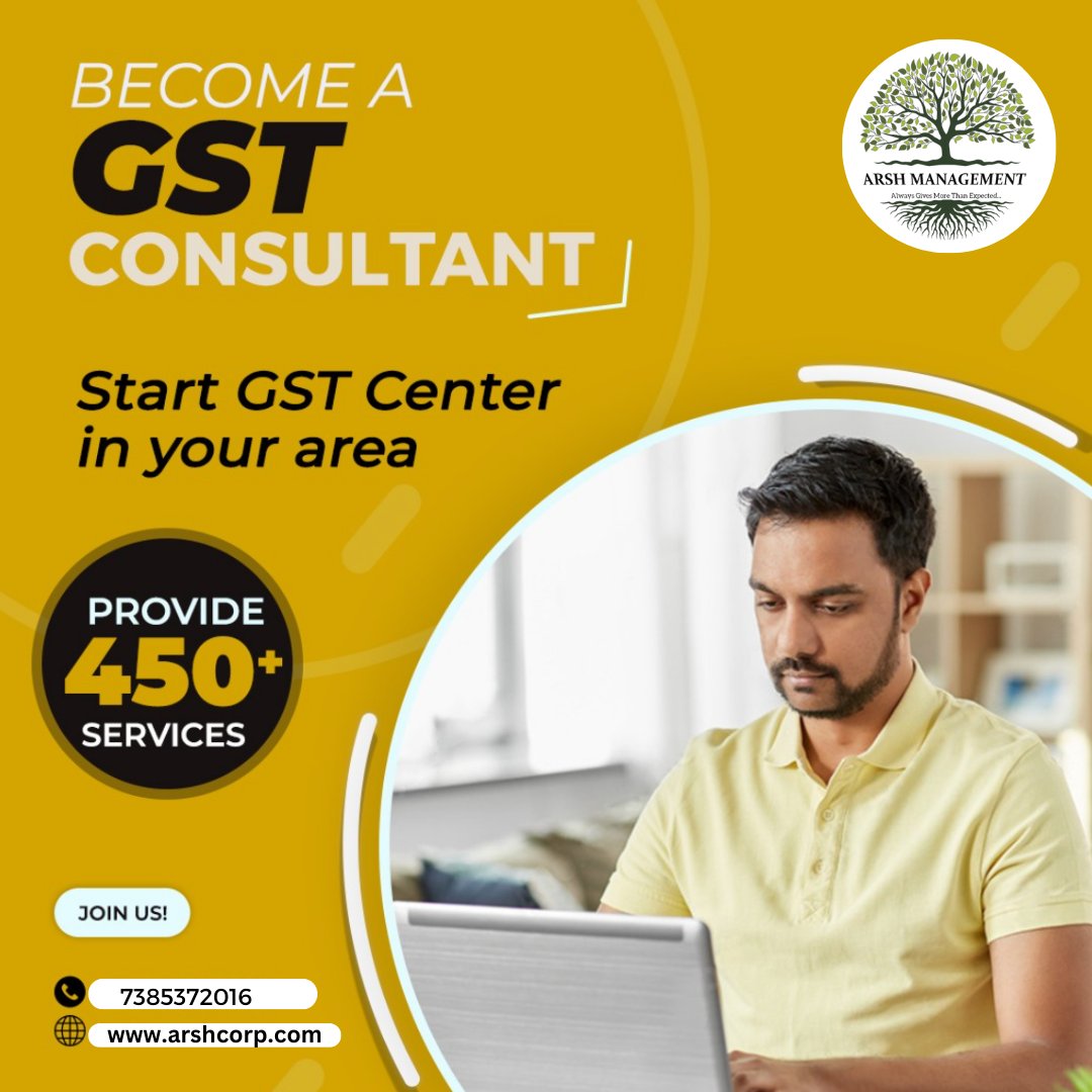 Start GST Suvidha Center in Your Area And become GST Consultant With Arsh Management

🌐 Website : lnkd.in/dpq3juS6

☎️ Call Now : 7385372016

#gstconsultant #gstsuvidhacenter #businessopportunity #smallbusiness #digitalindiabusiness #smallbusiness #business