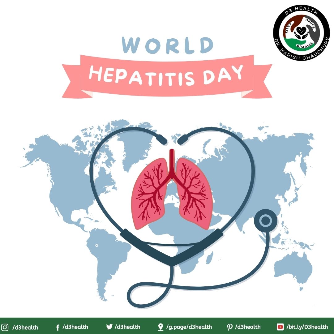 On World Hepatitis Day, educate ourselves and our loved ones about the risk factors, prevention, and treatment options for hepatitis. #KnowledgeIsPower #WorldHepatitisDay #EliminateHepatitis #RaiseAwareness #HepatitisAdvocacy #d3health #drharish #harishchaudhury