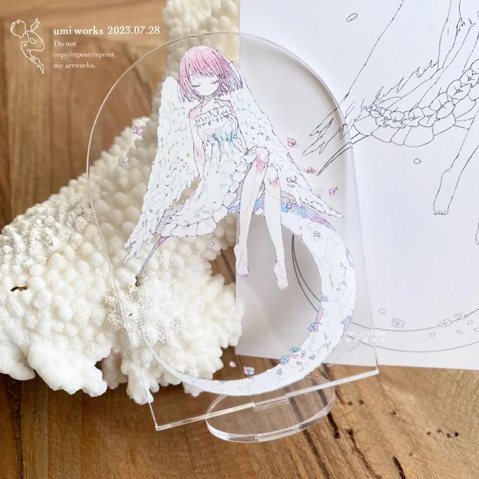◉umi new productAcrylic stand figure [白月と天使 / 夢見る魔女は星屑を纏う] 