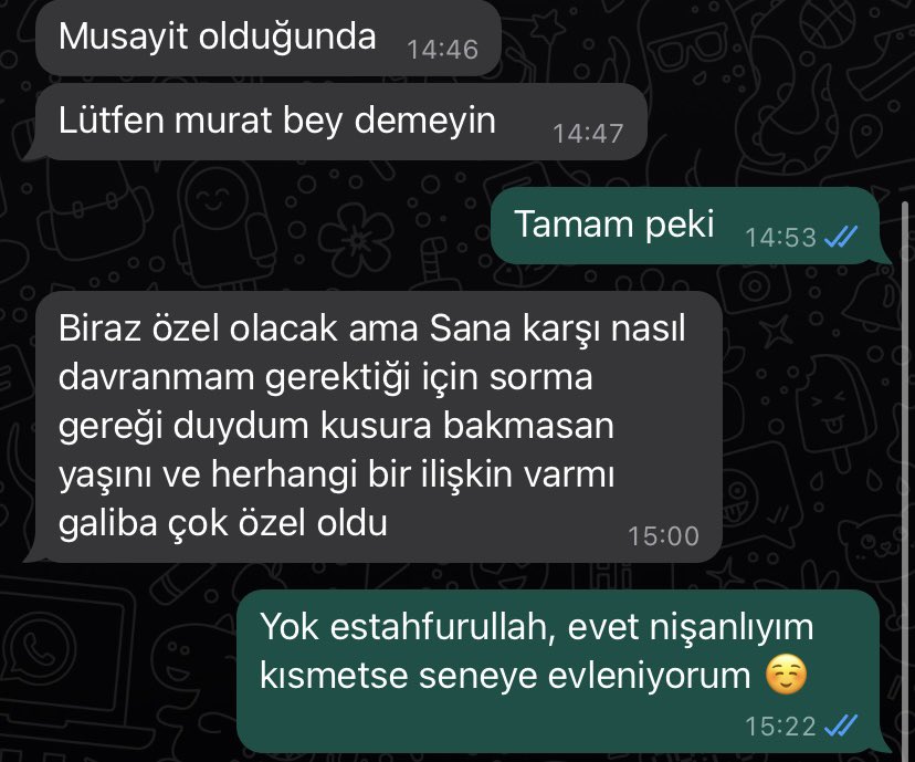 Dün böyle bir şey yaşandı istemeden manifestleyip evrene mesaj vermiş bulundum🥲. Bu mesaj burda dursun seneye evlenirsem bakar bakar güleriz 😂