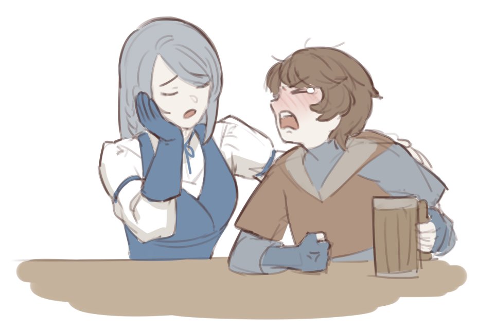 Jote: bY ThE fLAme hoW ArE ThEy sO sPoOpiD!
Jill: There there dear. Their stupidity seems to run in the family so I get how you feel. 
#FF16 #FINALFANTASYXVI #Shuate #Cliji