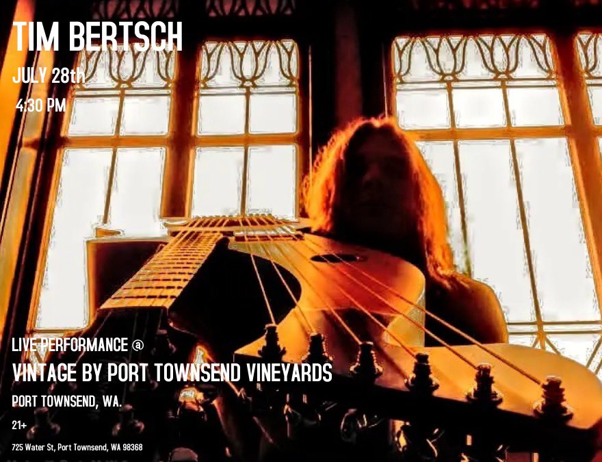 TIMBERTSCH's tweet photo. This Friday!!!
#bertschtim #Timbertsch #Soulresonance
#timberlineguitars #porttownsend #acoustic  #Acousticguitar #Guitarist #Harpguitarist #Harpguitar #Shrammelguitarist #Recordingartist #Composer #Performer #Musician #Officialartist #Drstrings #KKsound #kkpickups https://t.co/tapwY7viJc
