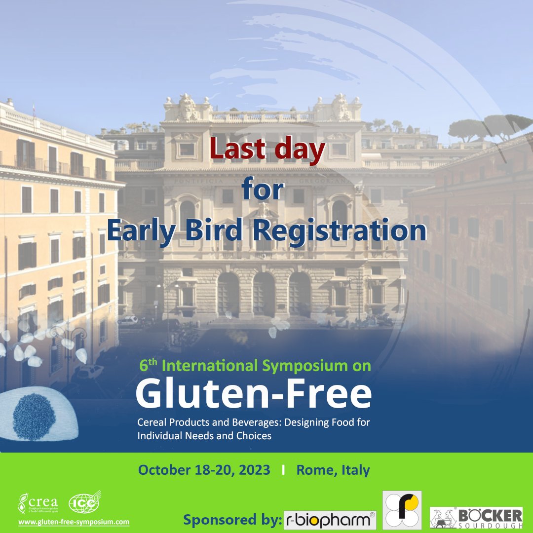 🚨 Last Chance for Early Registration! 🚨

Today is the final day to take advantage of discounted rates for #GF23!

Register now 👉 bit.ly/gf23-register

#ICCcereals #EarlyBird #CerealScience #GlutenFreeResearch #NetworkingOpportunity #Conference #ResearchCommunity