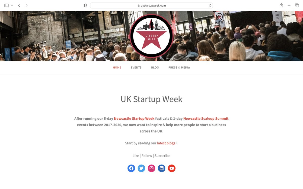 ukstartupweek's tweet photo. We're just getting (re)started but we have a new website &amp; social media channels to Like | Follow | Subscribe to at https://t.co/rnjNESf0lz

#ukstartupweek #newcastlestartupweek #newcastlescaleupsummit #foundersfriday #startsomethingnew #ThisIsMINE (Made In North East) https://t.co/wS6i1Oumsy