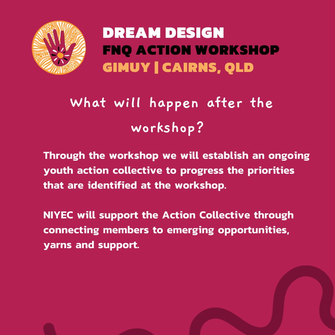 FAQs about our upcoming @NIYECMob Dream Design workshop in Cairns. 

Open for any young mob living in Far North Queensland who are passionate about education / social justice. 

Register at docs.google.com/forms/d/e/1FAI…