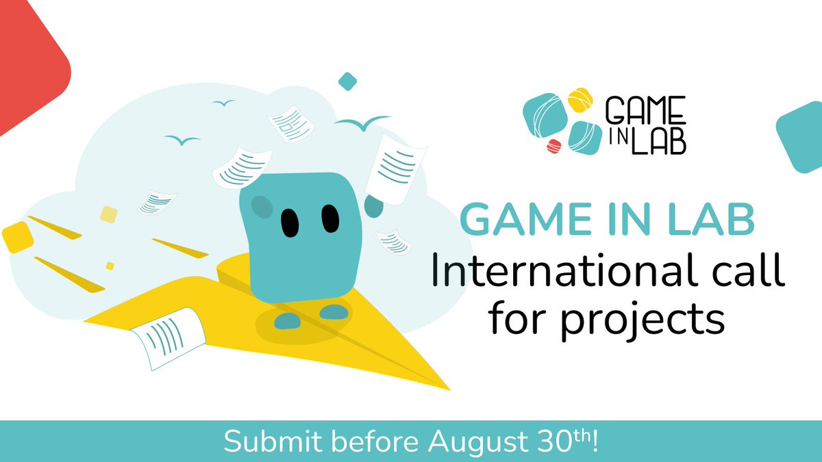 GameInLab's tweet image. Reminder 📢
The Game in Lab 2023 #callforprojects is still ongoing. 
Submit your own before August 30th to have a chance to see it supported and funded! 

Check out submission details 
➡ bit.ly/3oDJU4p