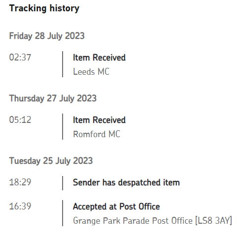 scobi_wan's tweet photo. Good luck to @RoyalMail in achieving their Step to Zero policy. This is a good start, send a parcel that was posted 10 miles away from its destination on a 400 mile round trip to the capital 👏👏👏
The Leeds Mail Centre is pretty much right in the middle. https://t.co/4uWtyPMaK4