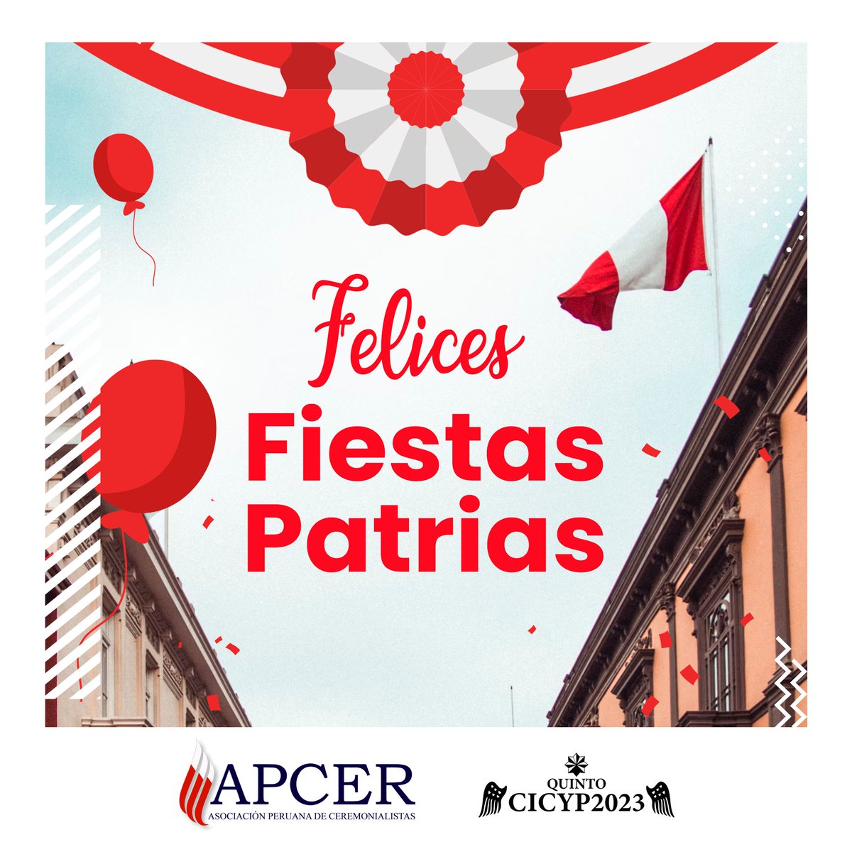 apcerprotocolo's tweet photo. Felices Fiestas Patrias les desea la Asociación Peruana de Ceremonialistas.
🇵🇪
#Apcer #28dejulio #Felicesfiestaspatrias #Perú https://t.co/goI542HSG9