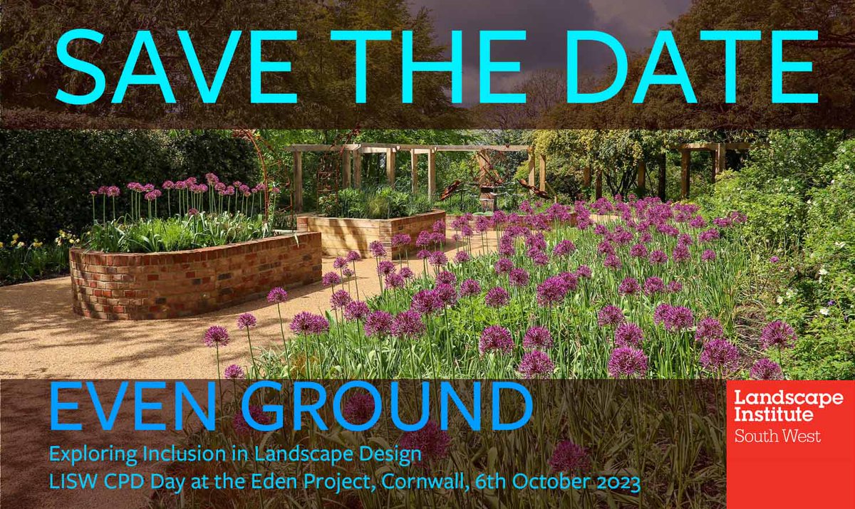 Join the Landscape Institute South West on 6th October for "Even Ground"CPD day at the breathtaking Eden Project!
A discussion the importance of social inclusion in landscape design. Book here: bit.ly/3Qc6lZV  #EvenGroundConference #LandscapeInstitute #SocialInclusion