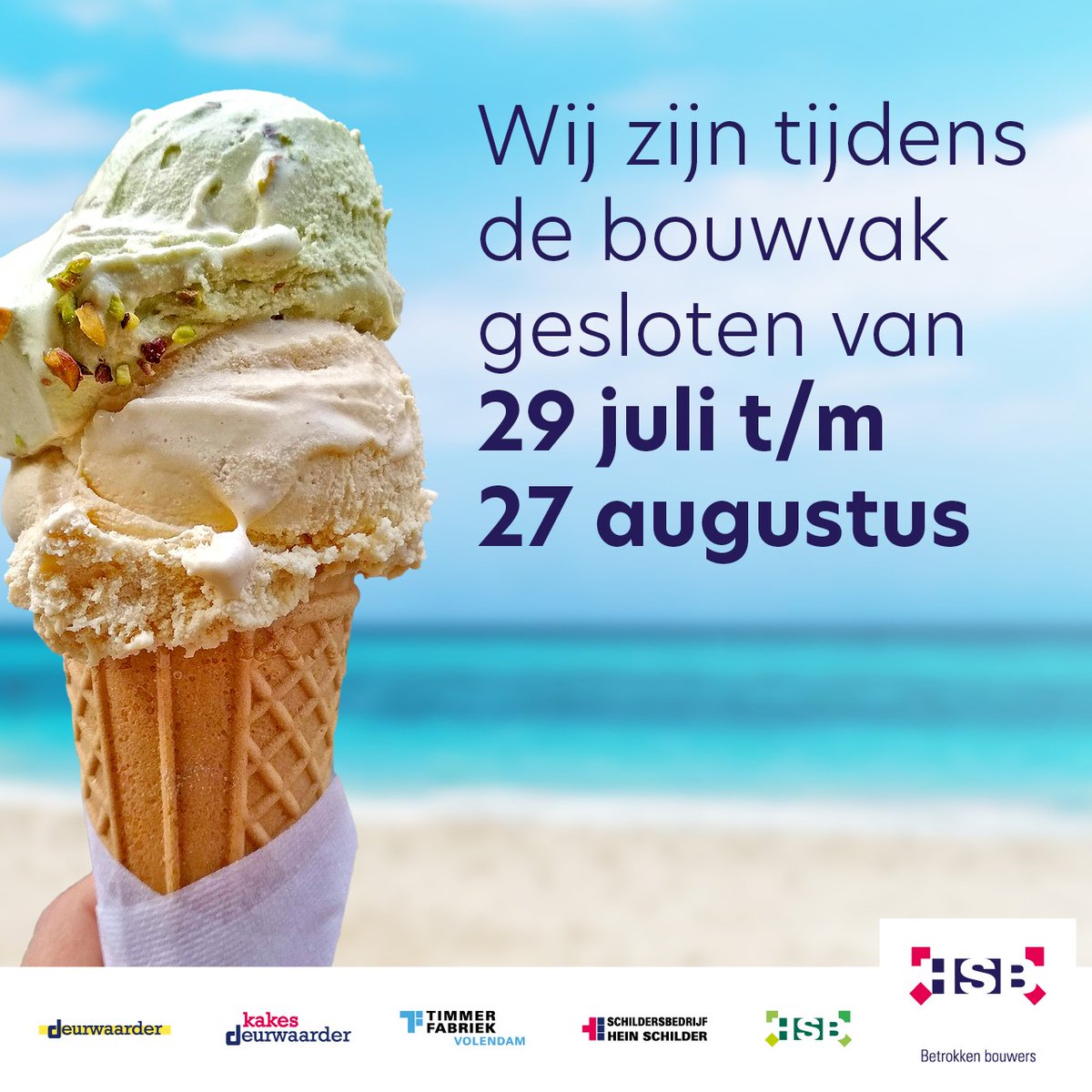 HSBeco's tweet photo. Bouwvaksluiting

Ons kantoor is gesloten van 29 juli t/m 27 augustus 2023.

De betrokken bouwers van HSB wensen iedereen een fijne zomer!

#bouwvak #vakantie #hsbbouw #betrokkenbouwers #samenbouwen #debouwmaakthet #genieten #ecologisch #hsb https://t.co/X61tZEQNoN