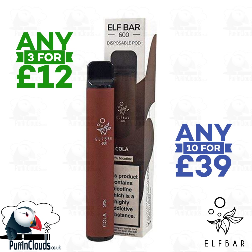 The Cola ELFBAR 600 Disposable Pod perfectly recreates the taste of rhe classic American soda.
loom.ly/hp6PNUI
#puffinclouds #elfbar #elfbar600 #disposablepod #vaping #colavape