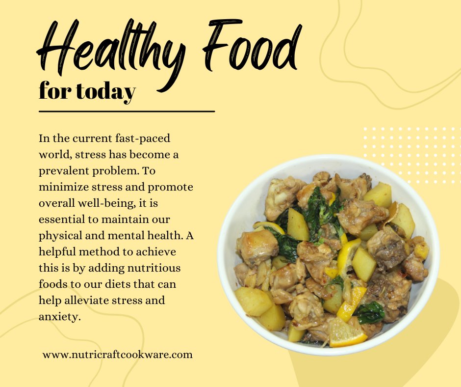 NCookware's tweet photo. Eating nutrient-rich foods like leafy greens, nuts, avocados, and fatty fish can reduce stress and boost well-being. Other stress-reducing habits include getting enough sleep and exercising regularly. Click the link for more #healthyliving tips. https://t.co/eyUEpmG4ld https://t.co/PfMn5bZBF6