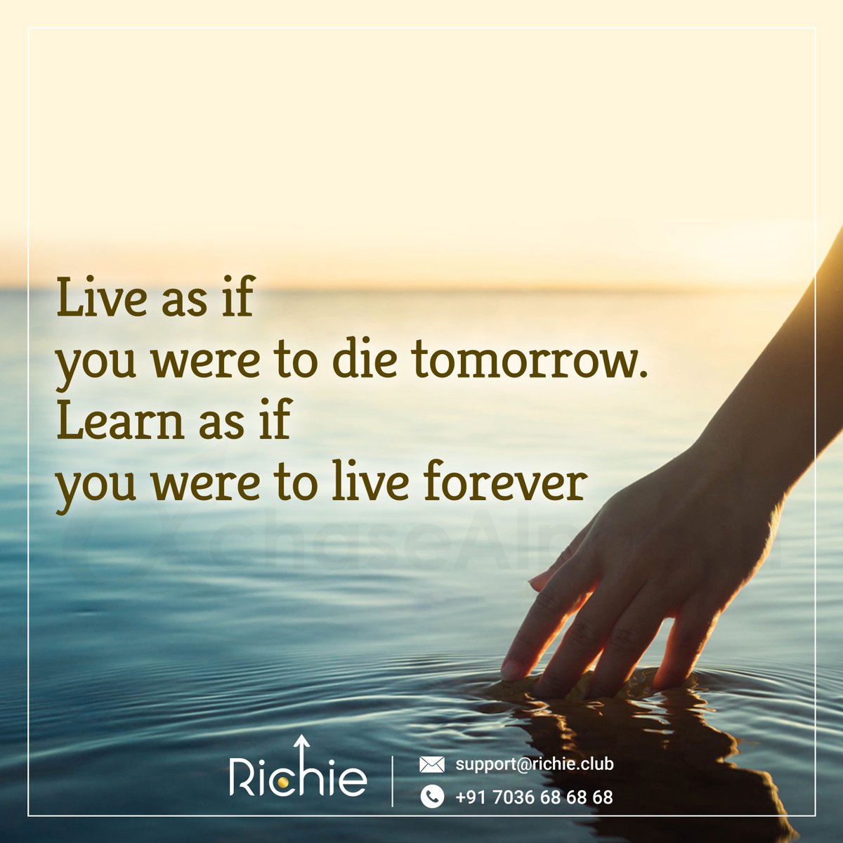 therichieclub's tweet photo. Live as if you were to die tomorrow. Learn as if you were to live forever.
.
.
#morining #lifequotes #TheRichieApp #chasealpha_in https://t.co/DkWc6fDznw