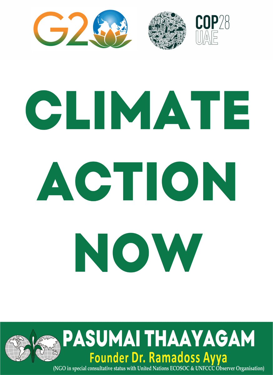 kamalpmk's tweet photo. "The need to reduce greenhouse gas emissions is more urgent than ever before. Climate action is not a luxury but a must."

World Meteorological Organization

#G20India - @PasumaiEarth demands a #ClimateSolidarityPact

#GoBackNLC https://t.co/PhX8bsd4QN