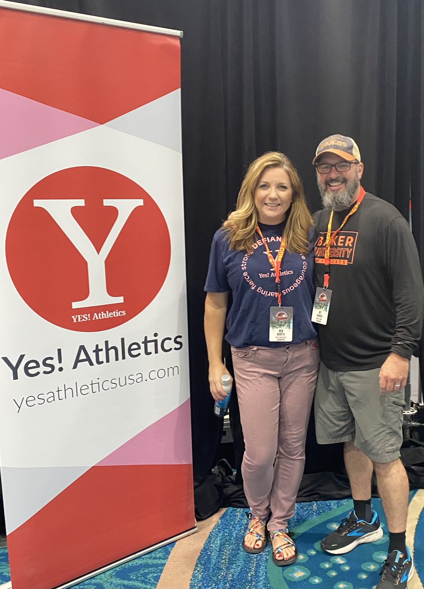 BakerWomensWR's tweet photo. Check out @YesAthletics at NWCA this weekend. And talk to Baker ‘93 alumnus Deb, great shoes &amp; awesome product! #BakerPride https://t.co/ZX6htjfcBa