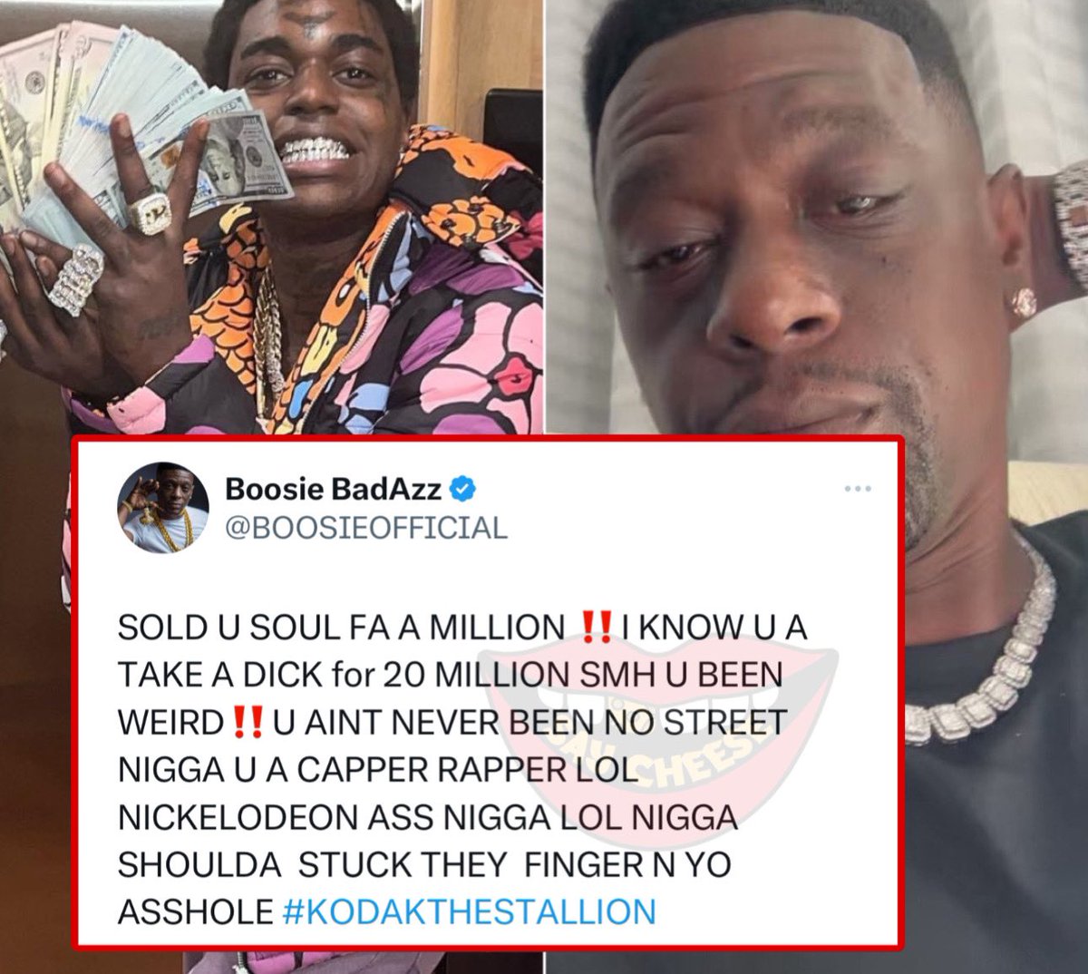 SaycheeseDGTL's tweet photo. Boosie responds to Kodak Black: “you ain’t never been no street n-gga you a capper rapper” https://t.co/itwDdLZJVG