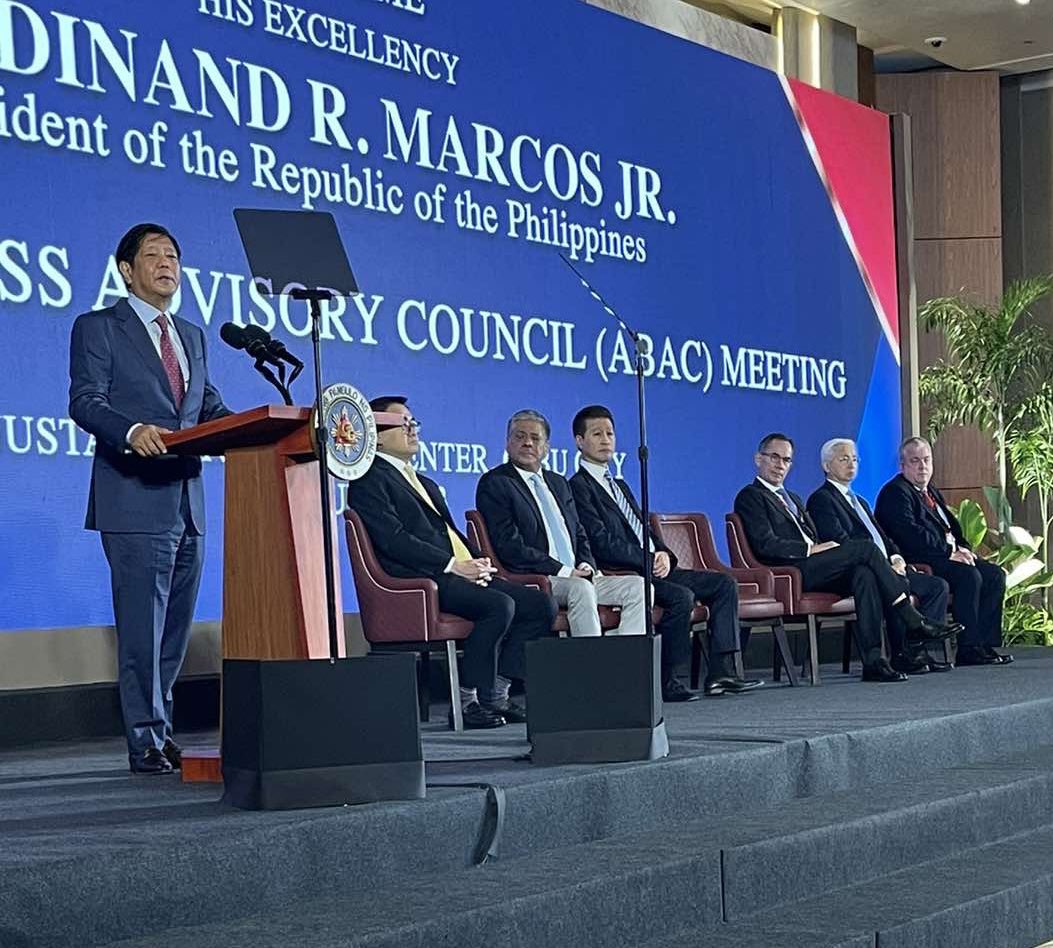 APECBiz's tweet photo. President Ferdinand Marcos, Jr delivers the keynote speech at the opening of ABAC 3. https://t.co/5sjOUNuEo3