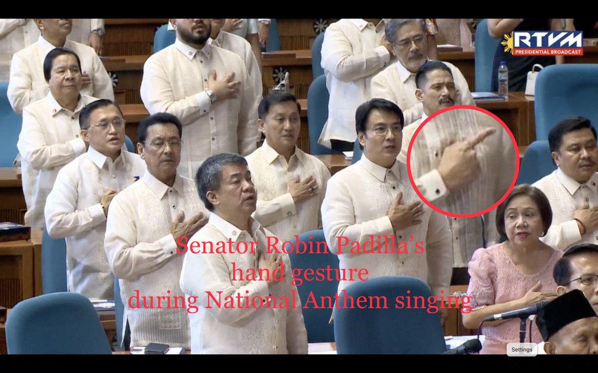 Senator Robin Padilla is once again trending news, this time because of his hand gesture during the playing of the National Anthem at the SONA.

Ignorant critics of the Senator lashed at him for supposedly mocking our Pambansang Awit, not knowing that as a Muslim, Sen RP is