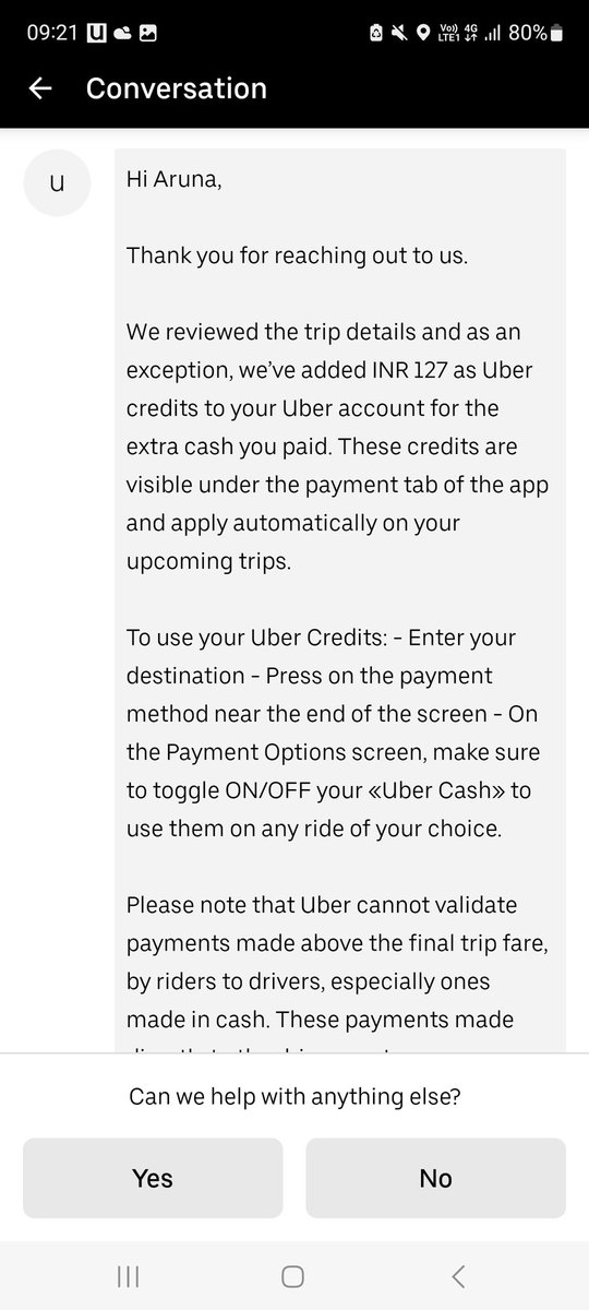 SocEntButterfly's tweet photo. Dear @Uber_India @Uber absolutely no need for this language. You are not making an "exception" but doing your JOB. I made digital payments from two different apps because the driver didn't get the money the first time. Quit fattening your bottomlines this way #CustomerService https://t.co/BsWBxCdnAo